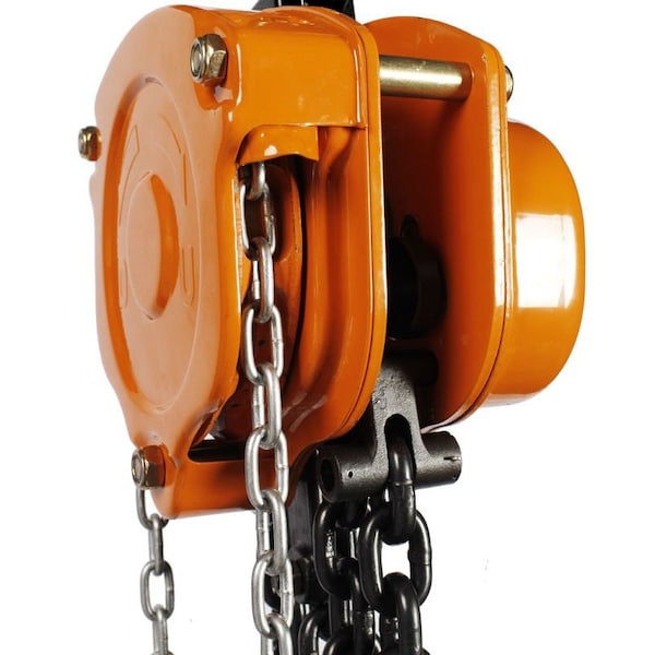 1 Ton Manual Chain Hoist, 10 Ft, Black Oxide Chain